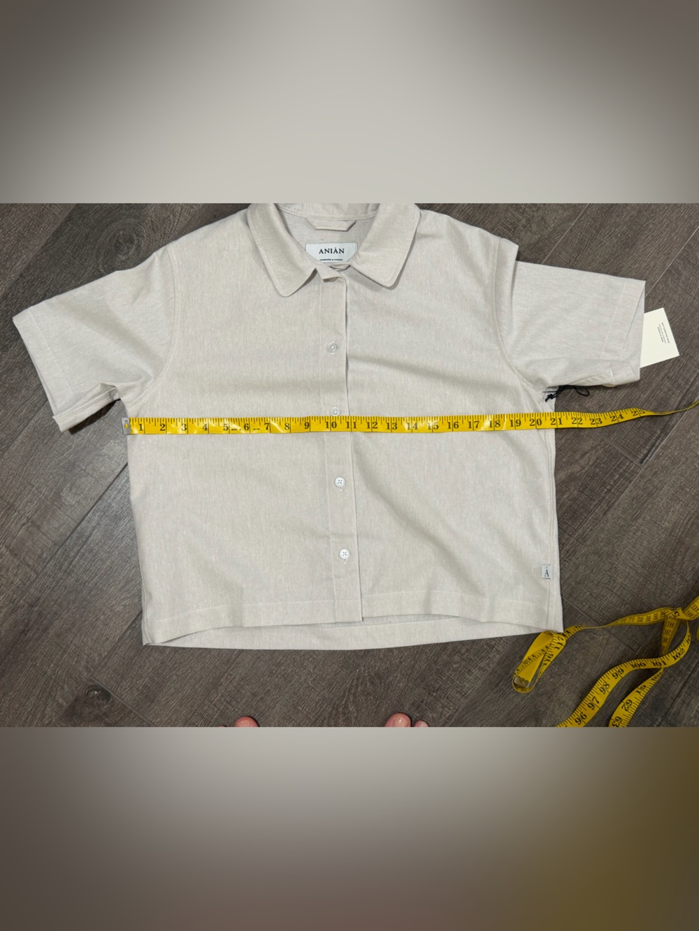 ANIAN York Crop Shirt - Neutral - Small - Picture 5 of 11